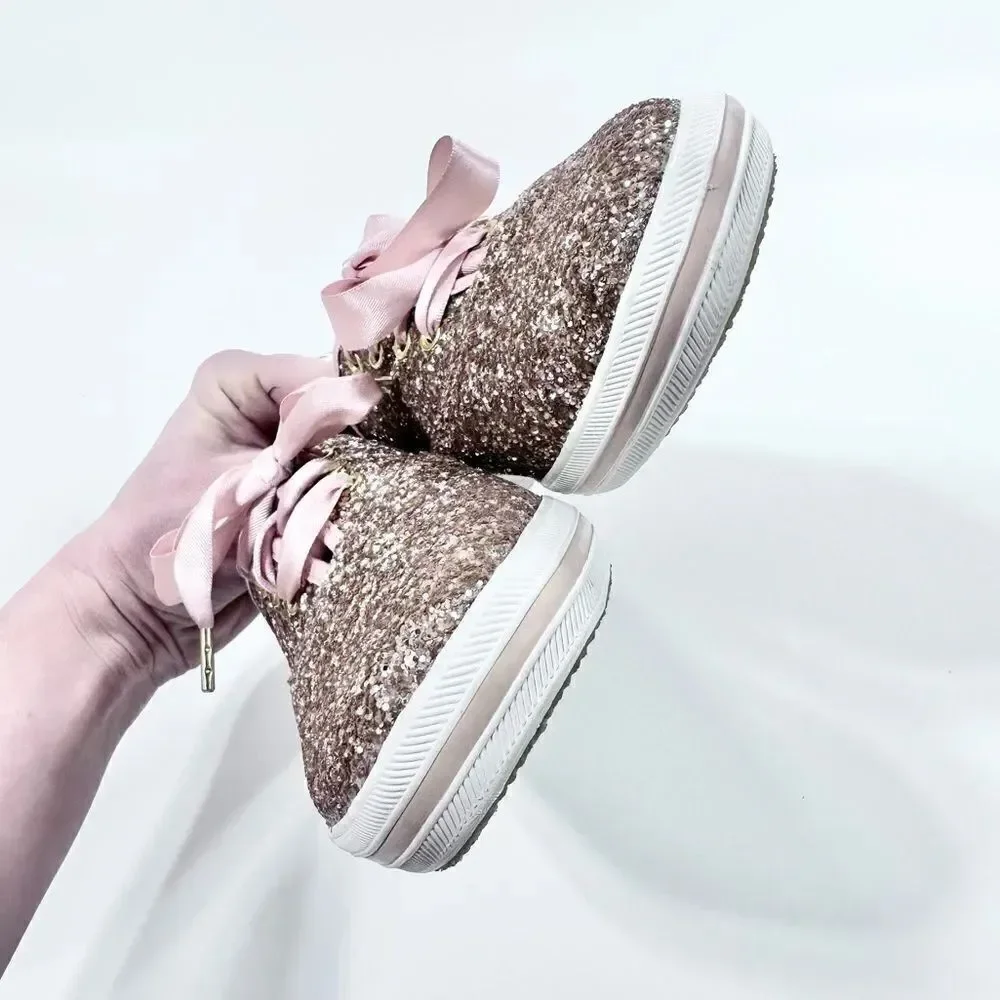 Kate Spade X Keds Champion rose gold glitter wedding sneaker shoes 6